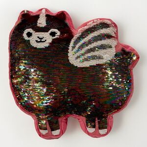 Justice Flip Sequin Llamacorn Pillow Llama Unicorn Plush Teen Room Décor 12 inch